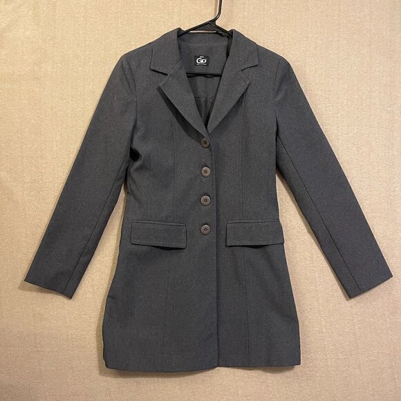 GO Jacket Women's 10/S Gray Long Sleeve Button Closure - Picture 1 of 11